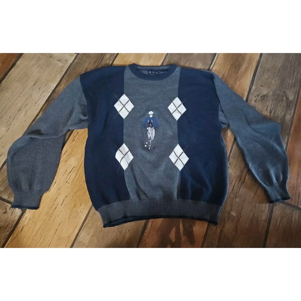 Beverly‎ Hills Polo Club GOLF Mens Pullover Long Sleeve Sweater Sz 44 Xxlg 90s